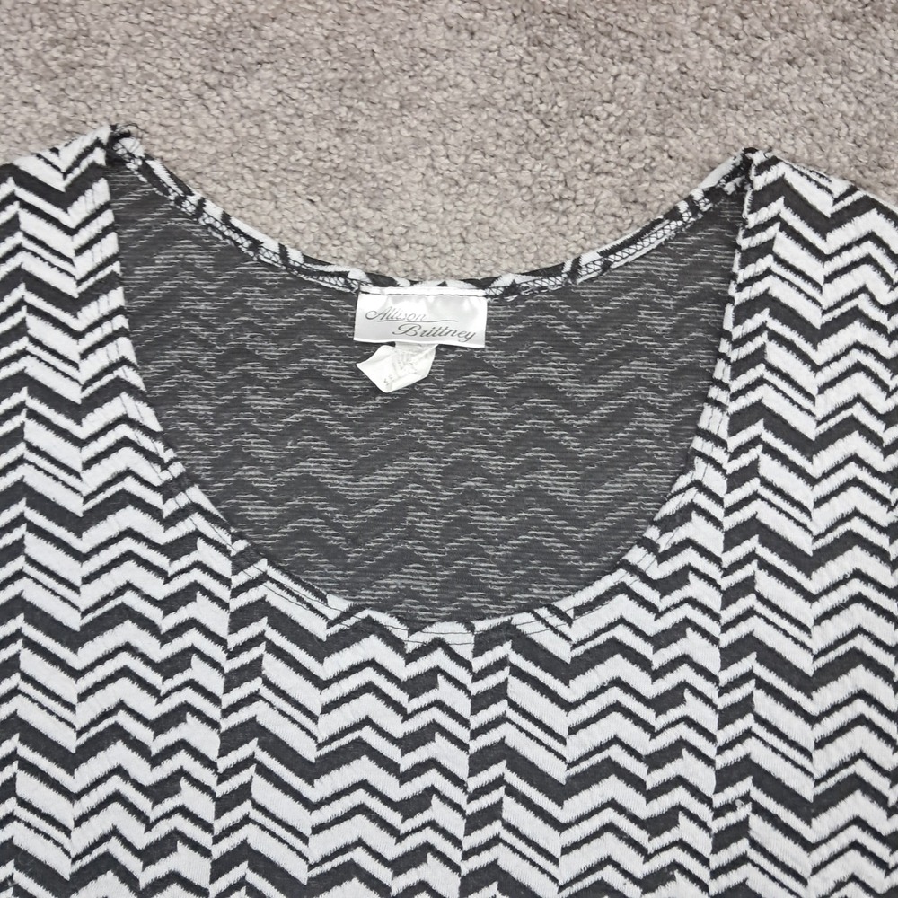 Allison Brittney Womens Chevron Fit and Flare Skater Dress 2 Pack Black Coral XL - Picture 2 of 13